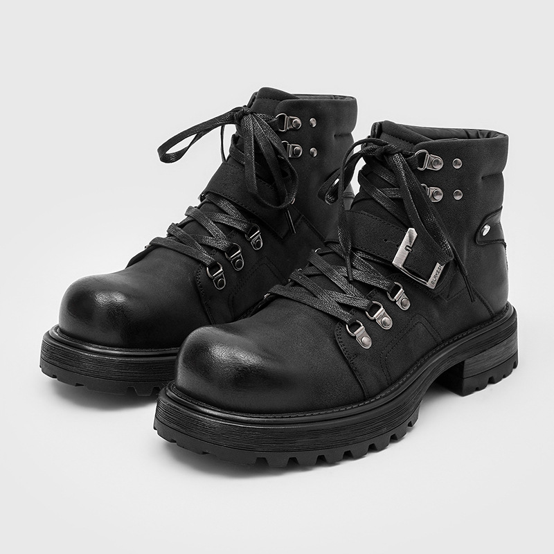 Brand Men Leather Boots Motorc - Waterproof Winter Boot recension och pris