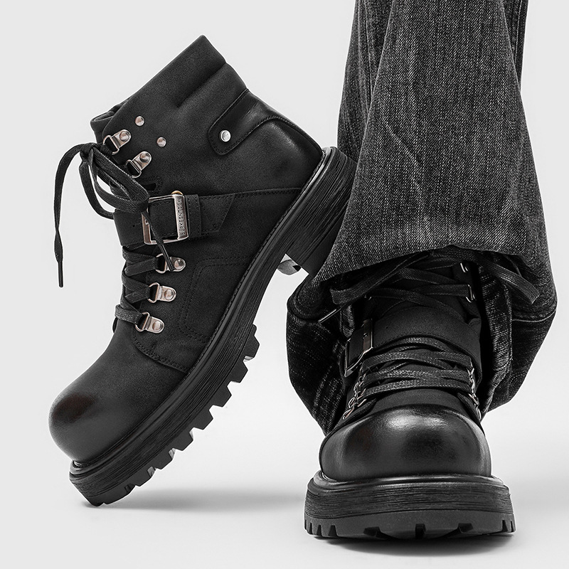 Brand Men Leather Boots Motorc - Waterproof Winter Boot recension och pris