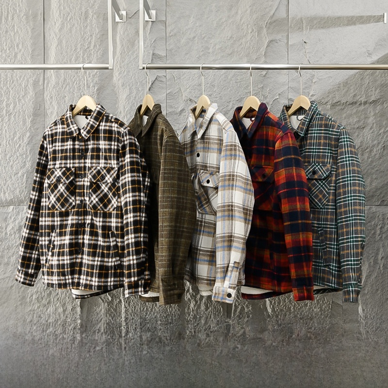 Men's Autumn Winter Plaid Flan - Flannel Shirt Lined recension och pris